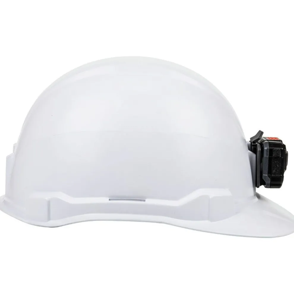 Klein Tools Non-Vented Cap Style Hard Hat with Rechargeable Headlamp - White