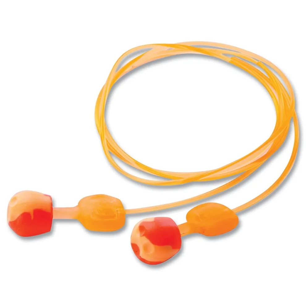 Howard Leight by Honeywell 28 dB NRR TrustFit Pod Corded Reusable Foam Earplugs - One Size Fits Most, Orange (1000/Carton)