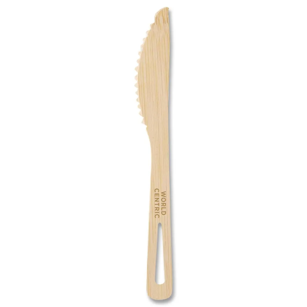World Centric KN-BB-67 6.7 in. Bamboo Cutlery Knife - Natural (2000/Carton)