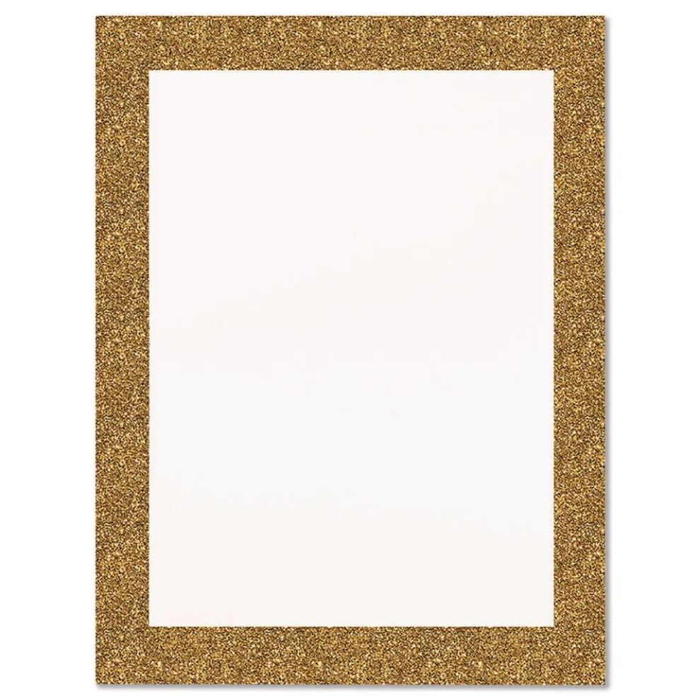 Royal Brites 22 in. x 28 in. Heavyweight Glitter Poster Board - White with Gold Border (25/Pack)