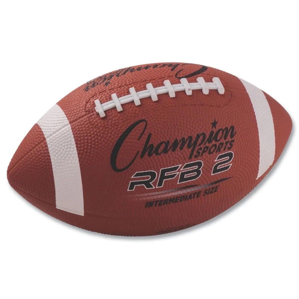 Champion Sports Intermediate Size Rubber Sports Ball For Football - Brown