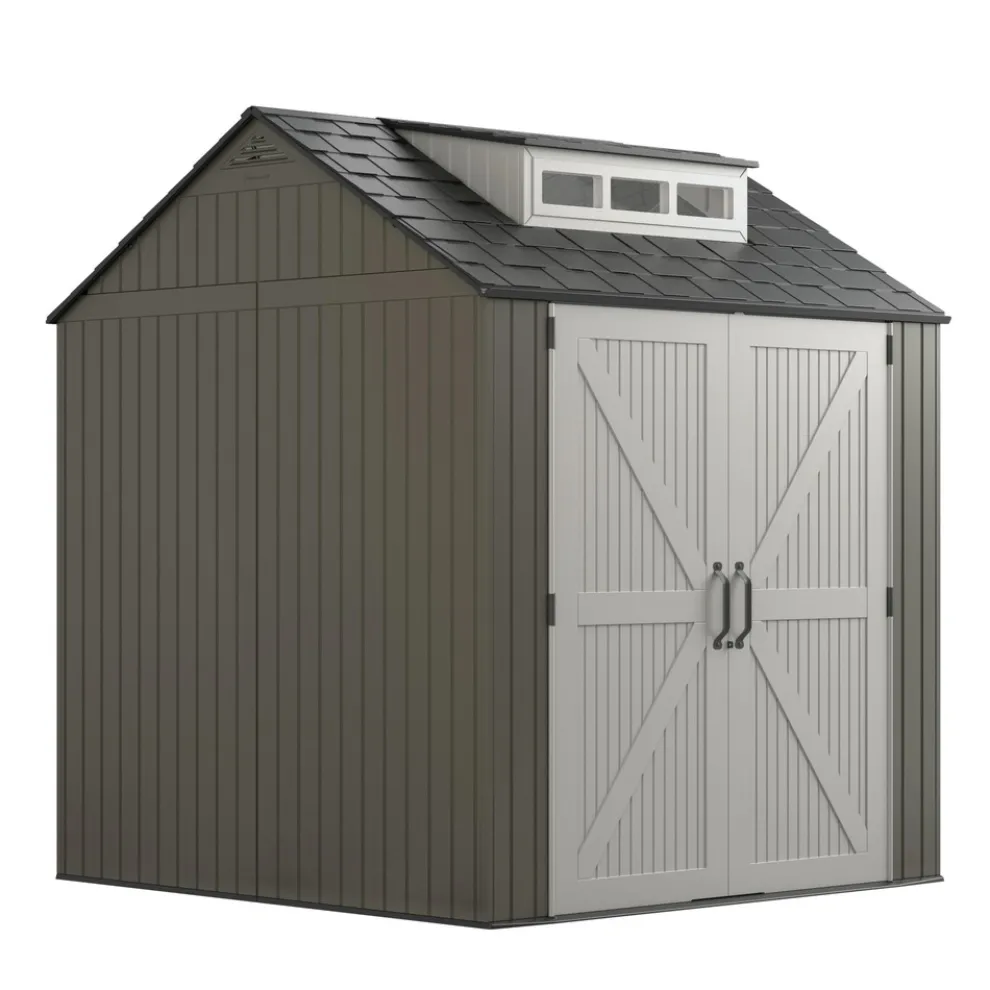 Rubbermaid 337 cu-ft. 7 ft. x 7 ft. x 8 ft. Storage Shed - Brown