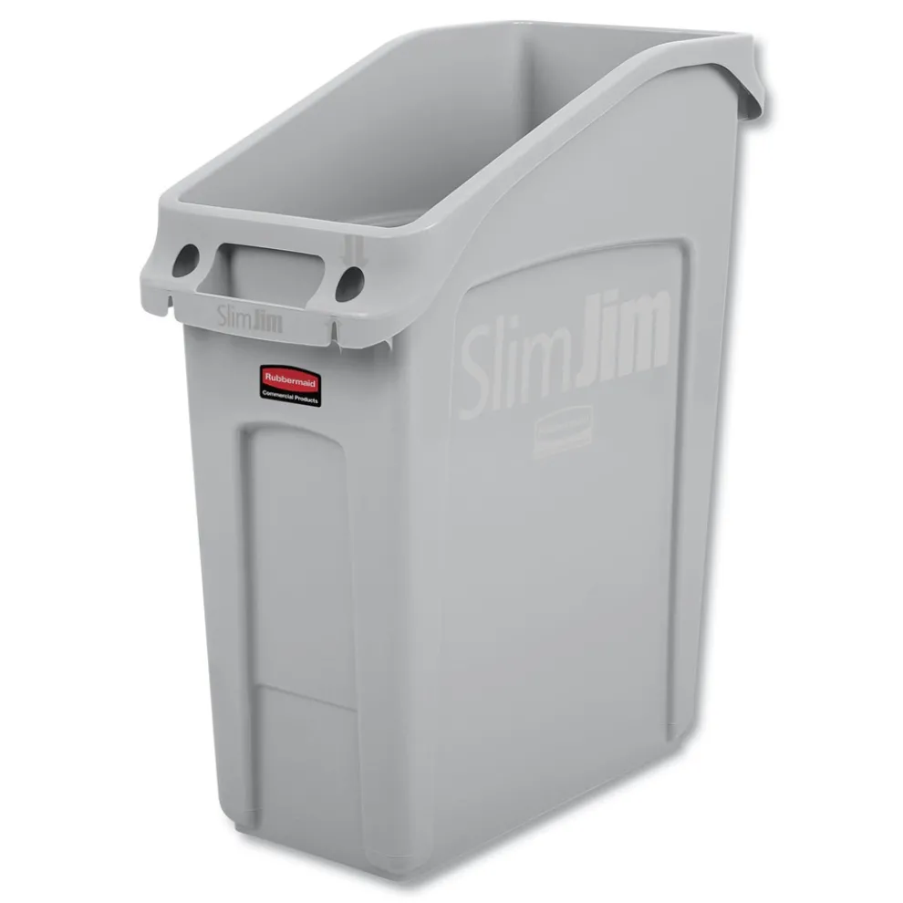Rubbermaid Commercial Slim Jim 13 gal Polyethylene Under Counter Container - Gray