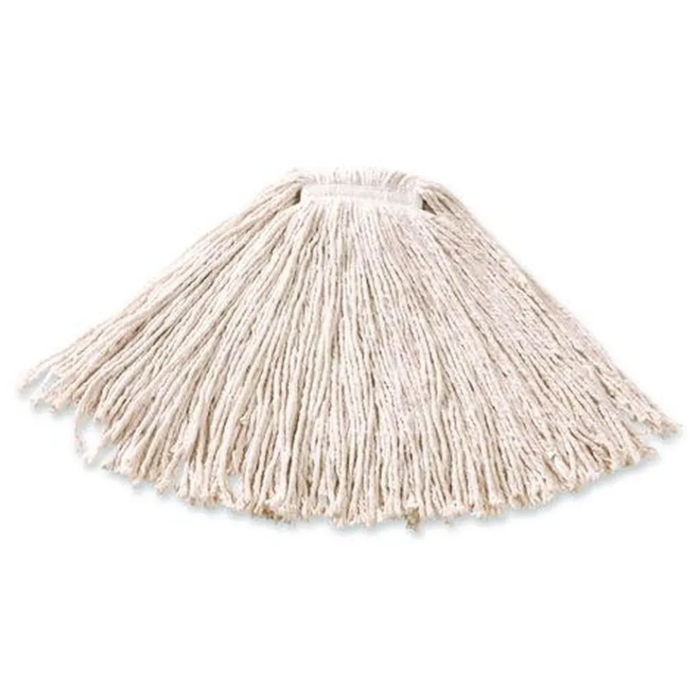 Rubbermaid Commercial 12-Piece 16 oz. Premium Cut-End Cotton Wet Mop Head with 1 in. Orange Band (White)