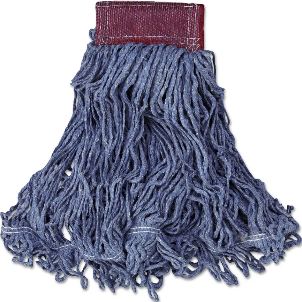 Rubbermaid Commercial Super Stitch Cotton/Synthetic Blend Mop Head - Large, Blue (6/Carton)