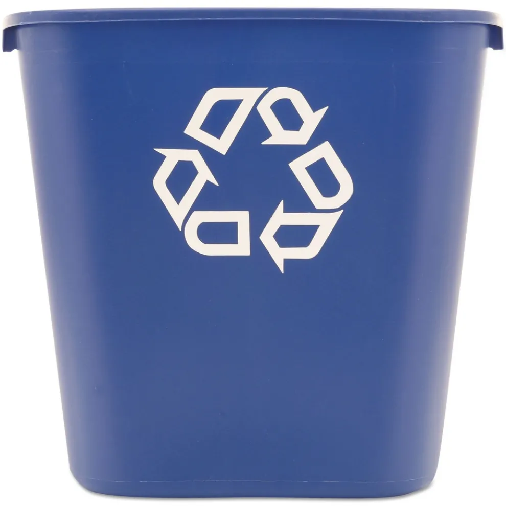 Rubbermaid Commercial 28.13-Quart Rectangular Deskside Recycling Container - Medium, Blue
