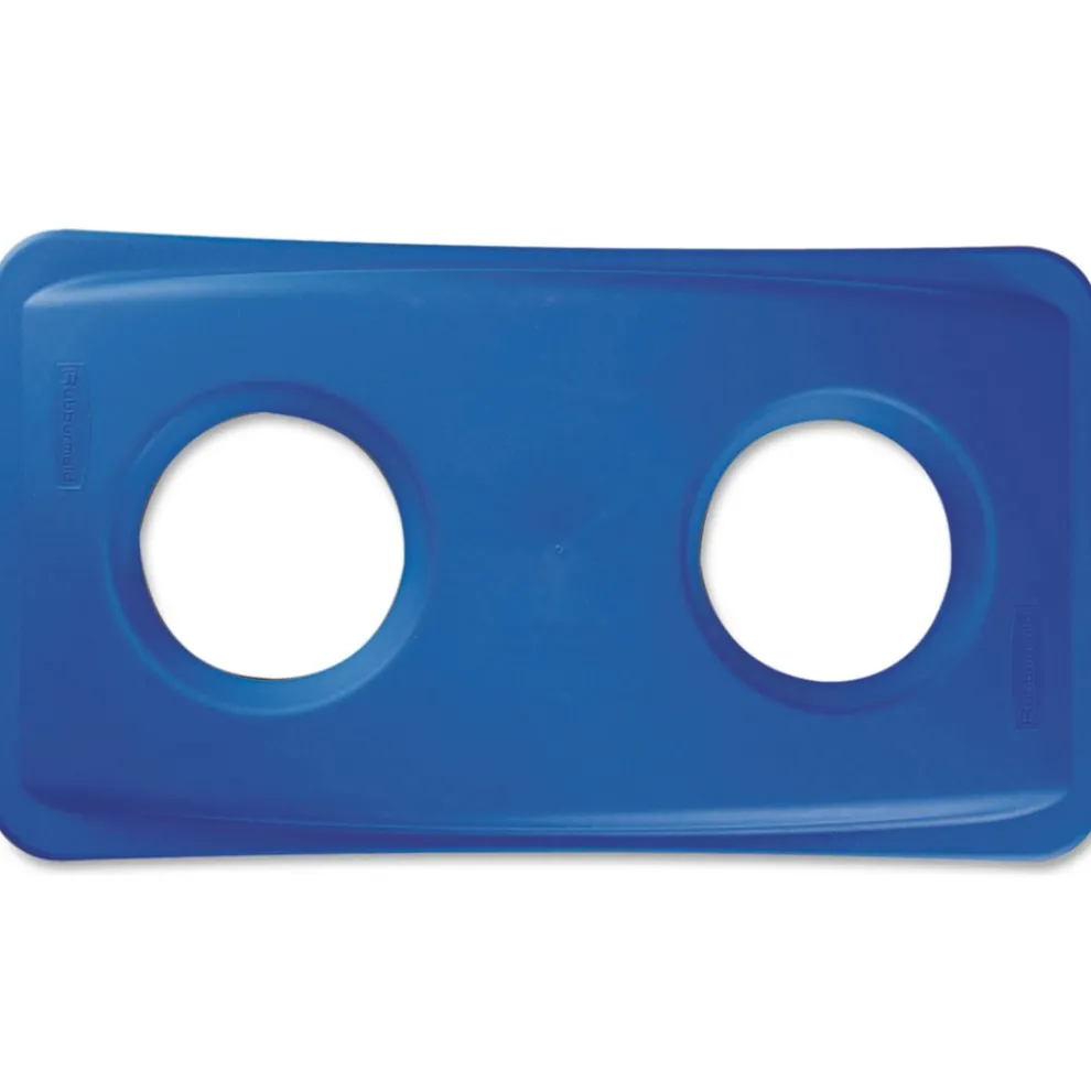 Rubbermaid Commercial 20.38 in. x 11.38 in. x 2.75 in. Lid for Slim Jim Bottle Recycling Container - Blue