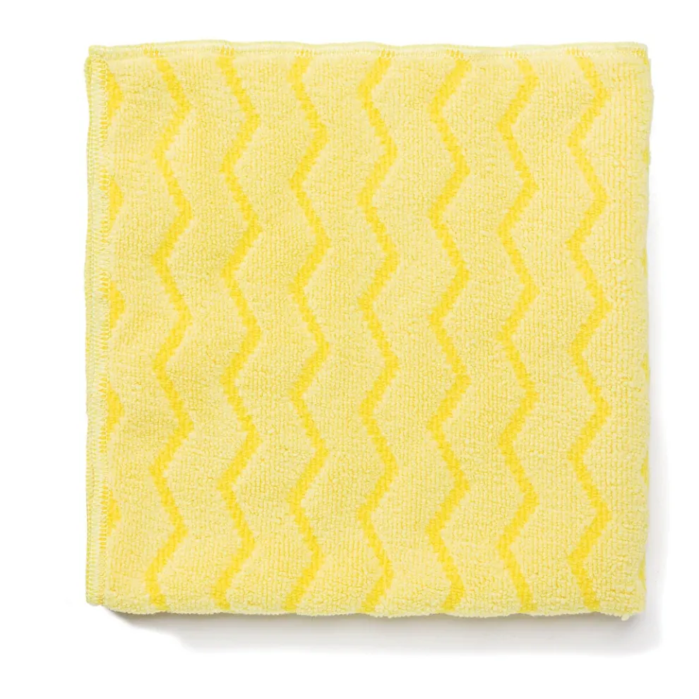 Rubbermaid Commercial FGQ61000YL00 16 in. x 16 in. Microfiber Reusable Cleaning Cloths - Yellow (12/Carton)