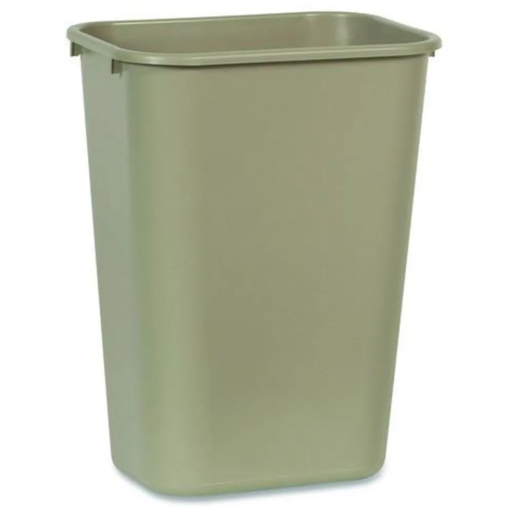 Rubbermaid Commercial 10.25-Gallon Rectangular Deskside Wastebasket - Beige