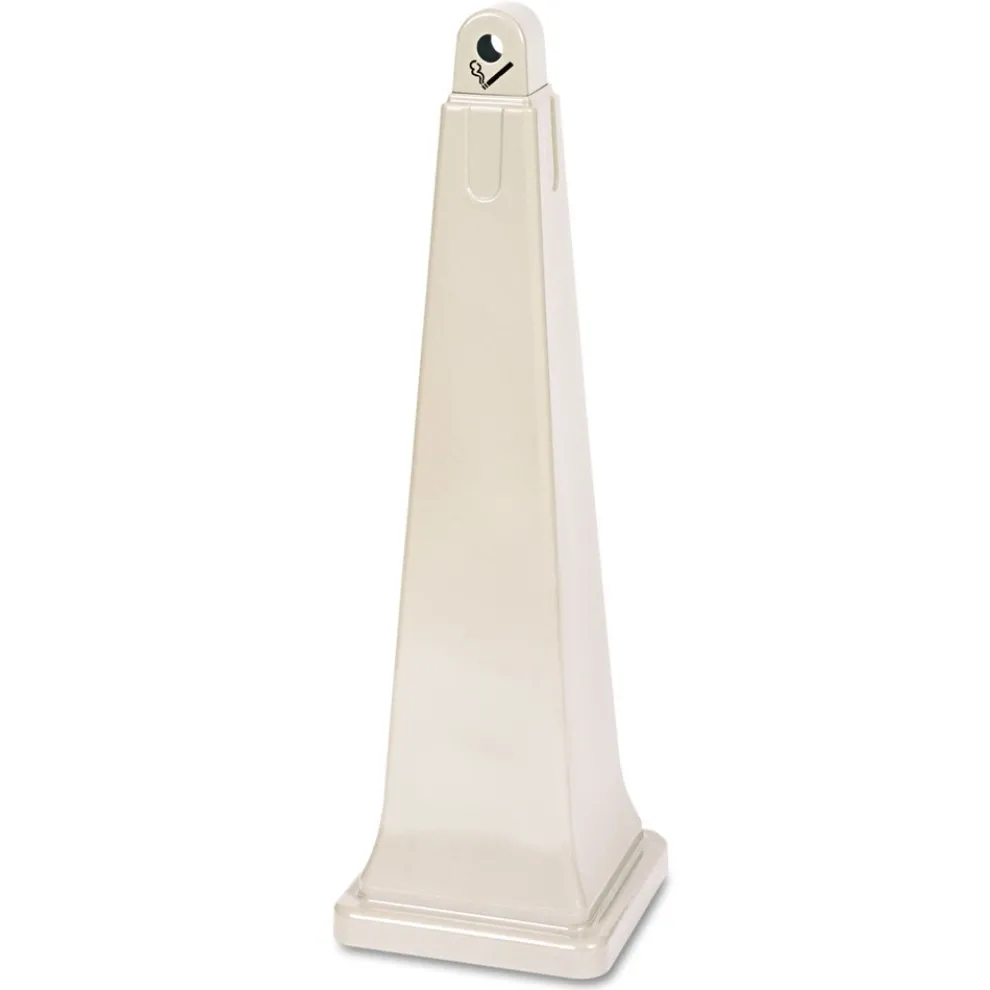Rubbermaid Commercial 12.25 in. x 39.75 in. 1 gal. GroundsKeeper Pyramid Cigarette Waste Collector - Beige