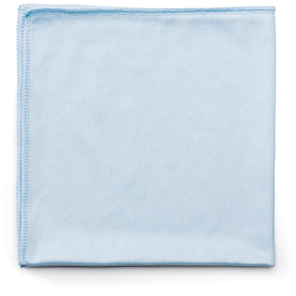 Rubbermaid Commercial Executive Series Hygen 16 in. x 16 in. Microfiber Glass Cleaning Cloths - Blue (12/Carton)