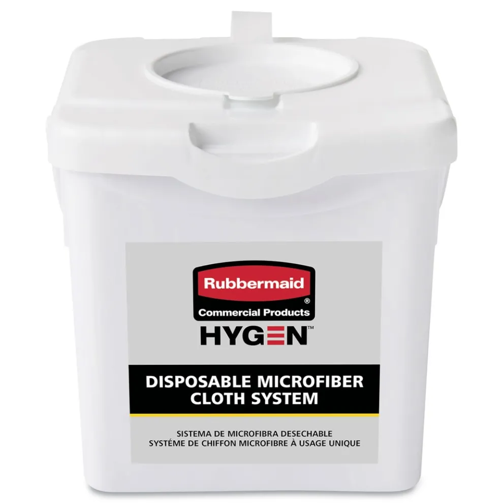 Rubbermaid Commercial HYGEN 7.92 in. x 7.75 in. x 7.44 in. Disposable Microfiber Charging Bucket - White (4/Carton)