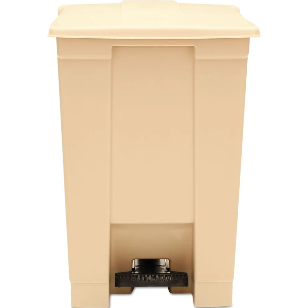 Rubbermaid Commercial 12 Gallon Indoor Utility Step-On Plastic Waste Container - Beige