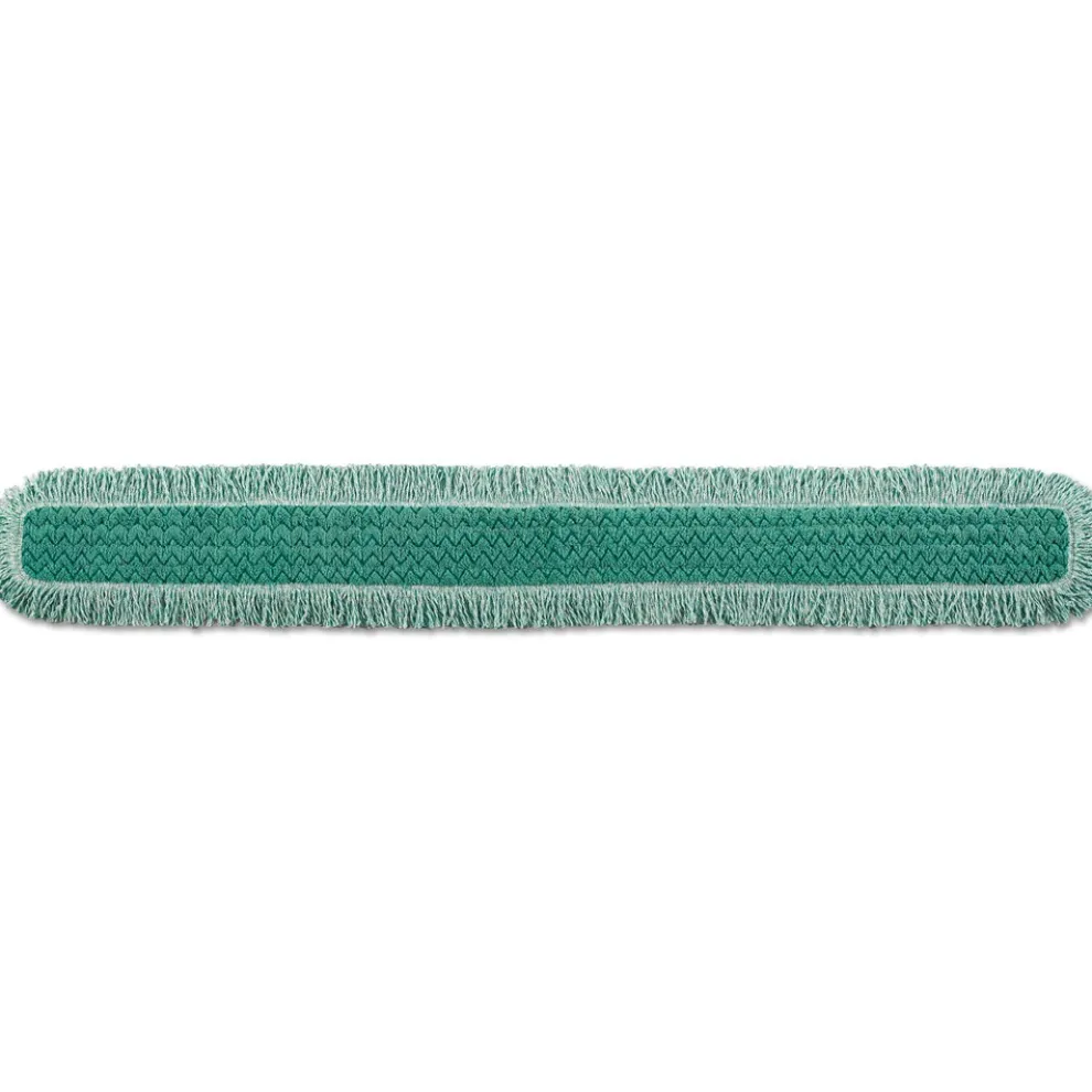 Rubbermaid Commercial HYGEN Microfiber Cut-End 60 in. HYGEN Dust Mop Heads With Fringe - Green
