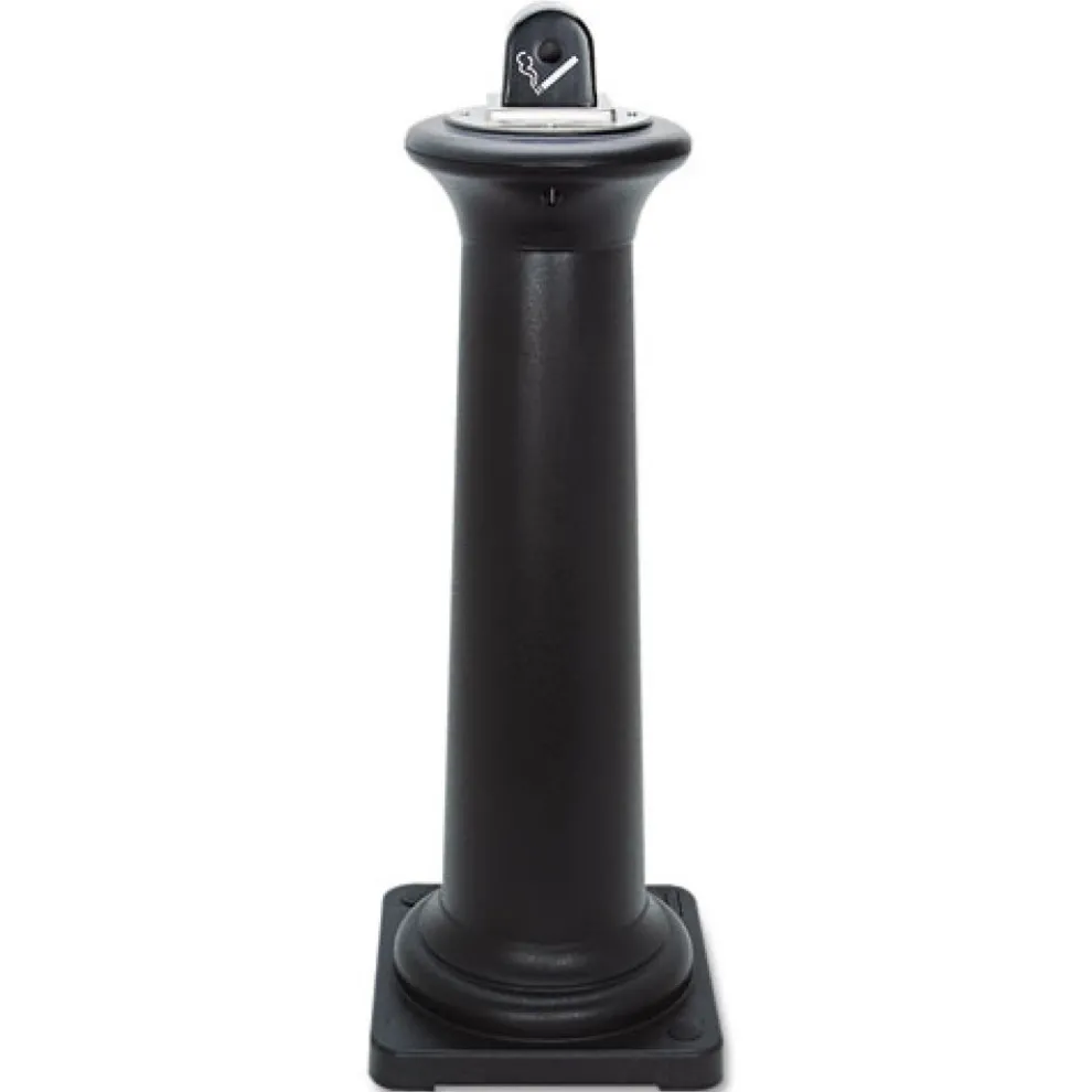 Rubbermaid Commercial FG9W3000BLA GroundsKeeper Tuscan 13 in. x 13 in. x 38.38 in. Receptacle - Black