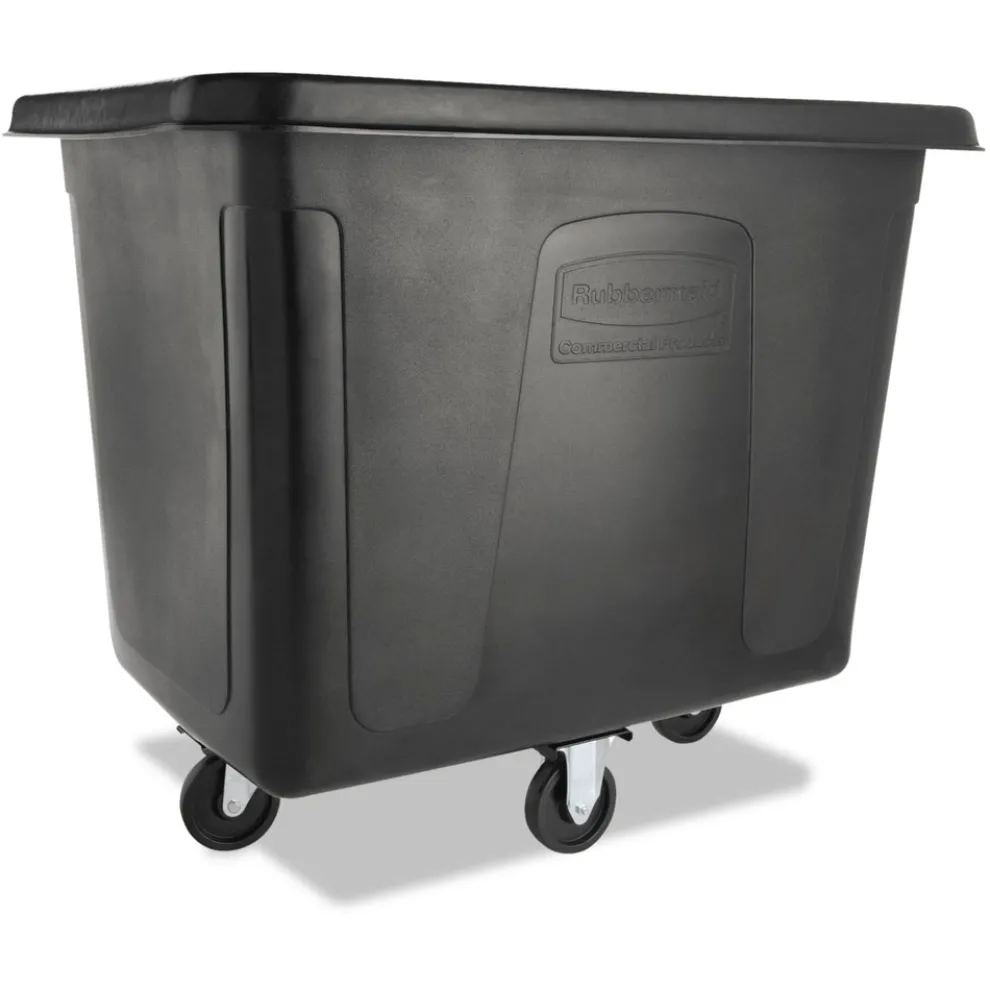 Rubbermaid Commercial 119.7 gal. 500 lbs. Capacity Plastic/Metal Cube Truck - Black