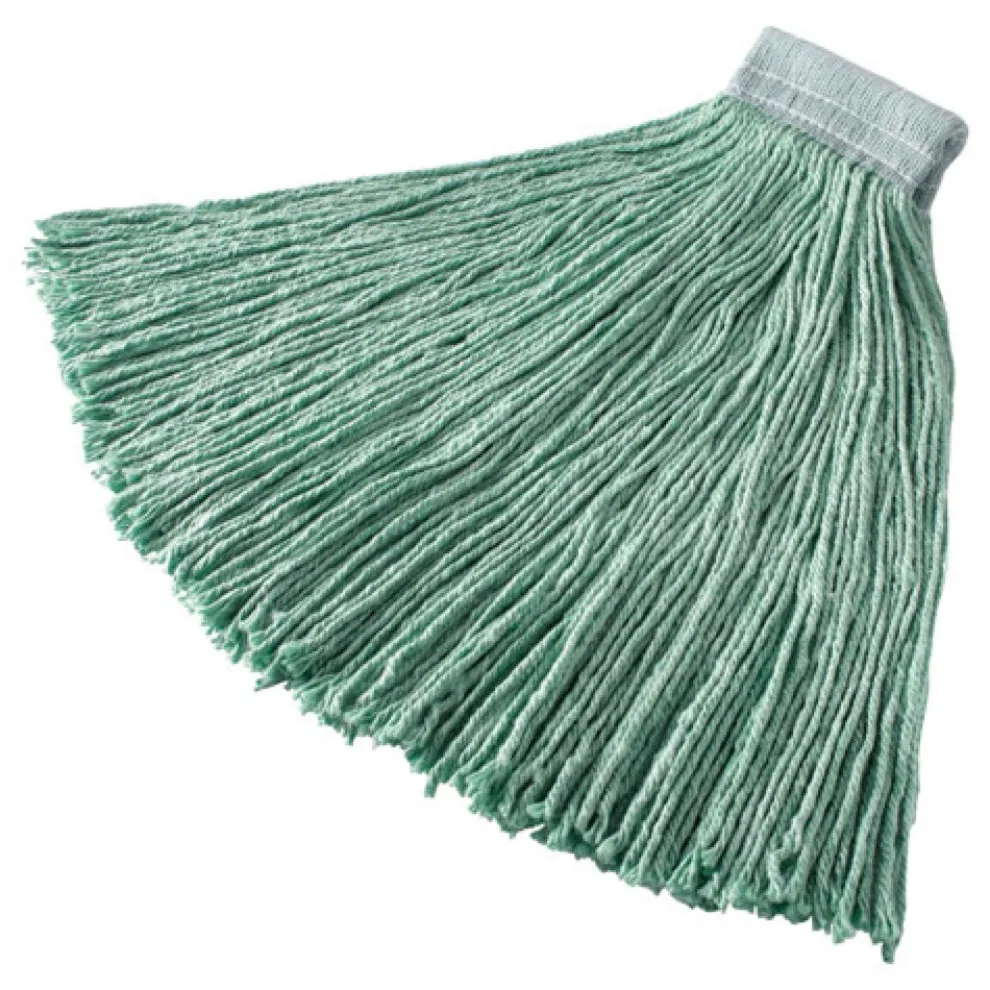 Rubbermaid Commercial 24 oz. Non-Launderable Cotton/Synthetic Cut-End Wet Mop Heads - Green
