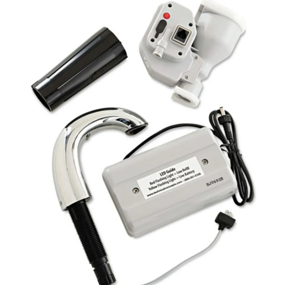 Rubbermaid Commercial FG401310 TC OneShot 1600 mL 6.8 in. x 9.8 in. x 13.8 in. Dispenser - Polished Chrome/Black