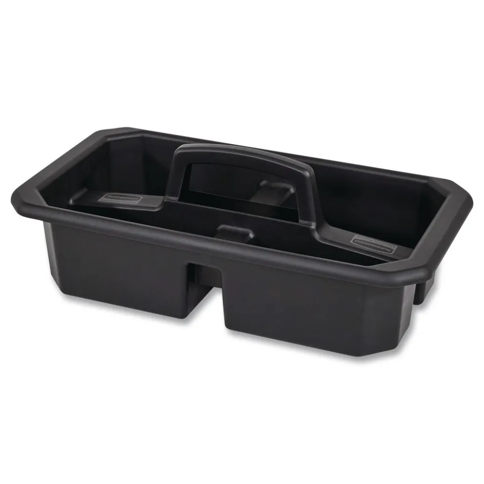 Rubbermaid Commercial Cleaning Caddy Compatible with Full-Size and Compact Housekeeping Carts - Black (6/Carton)