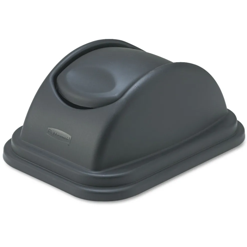 Rubbermaid Commercial Rectangular Free-Swinging Plastic Lids - Black
