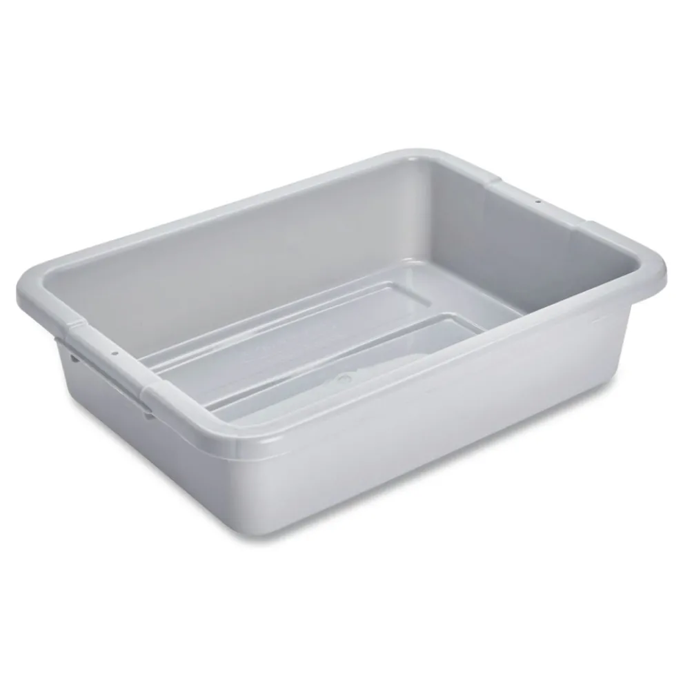 Rubbermaid Commercial 20 in. x 15 in. x 5 in. Bus/Utility Tote - Gray
