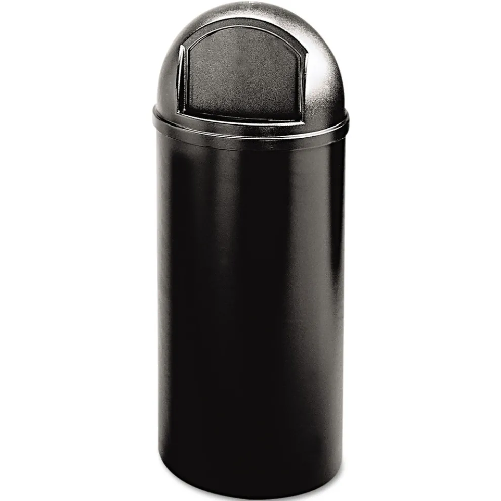 Rubbermaid Commercial Marshal 15 Gallon Plastic Round Classic Container - Black