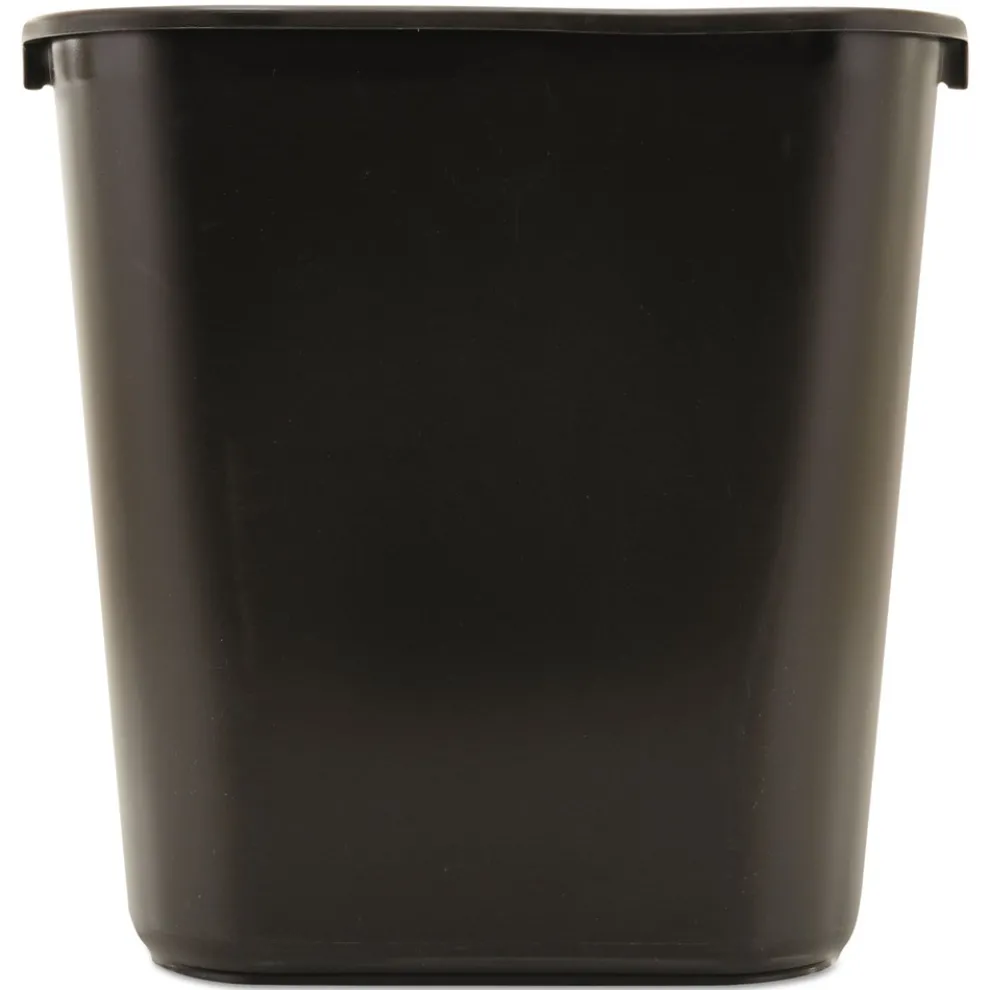 Rubbermaid Commercial 7-Gallon Rectangular Deskside Wastebasket - Black