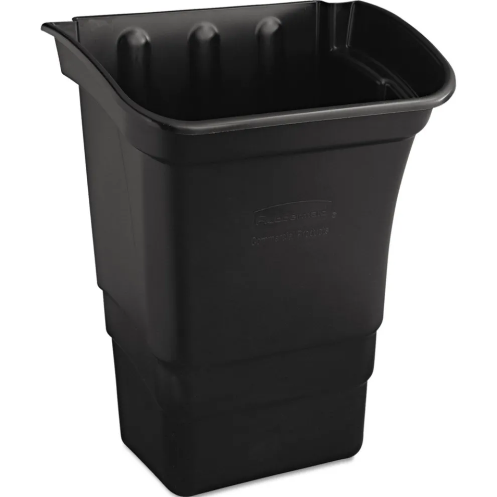 Rubbermaid Commercial 8 Gallon Rectangular Optional Utility Cart Refuse/Utility Bin - Black