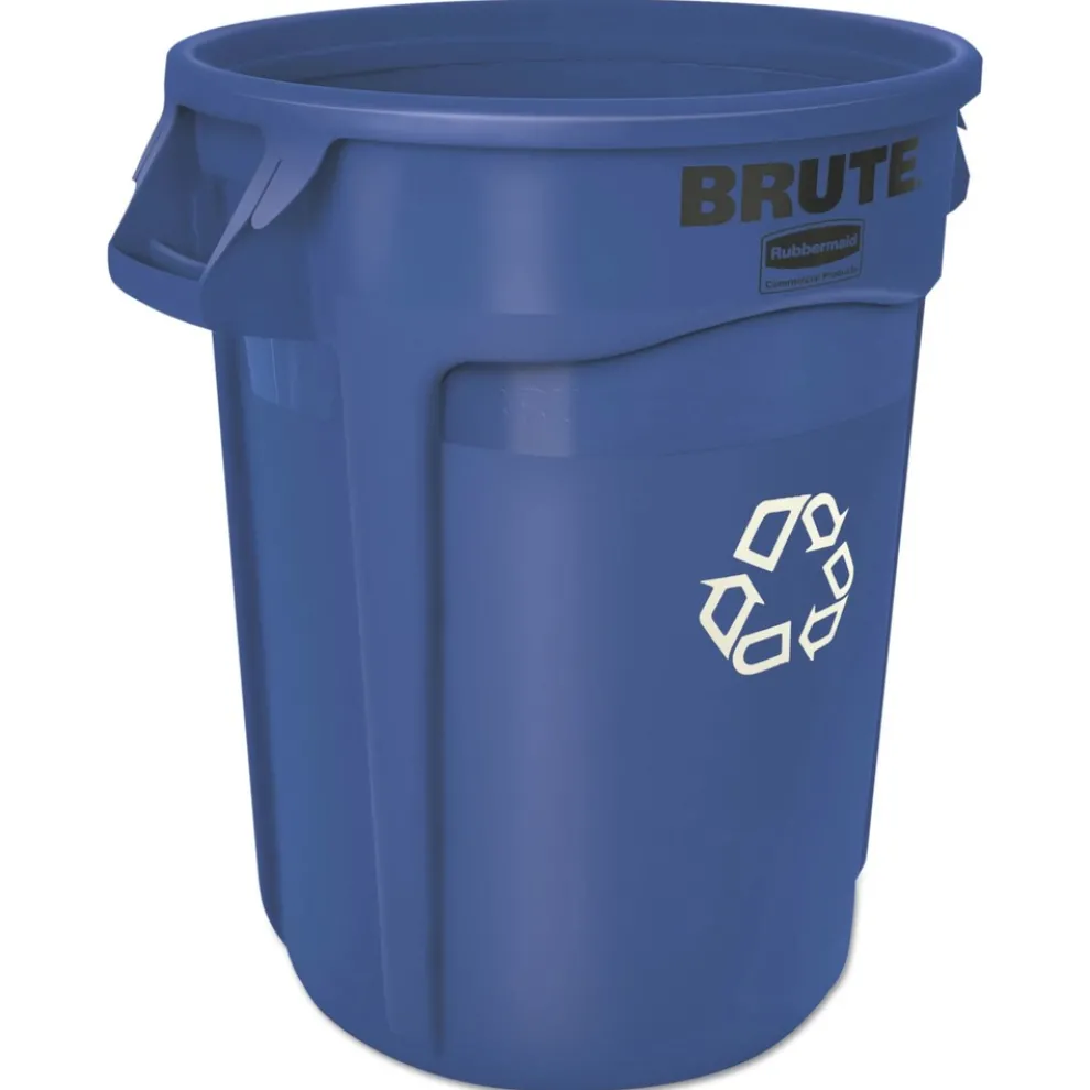 Rubbermaid Commercial Brute 32 Gallon Polyethylene Recycling Container - Blue