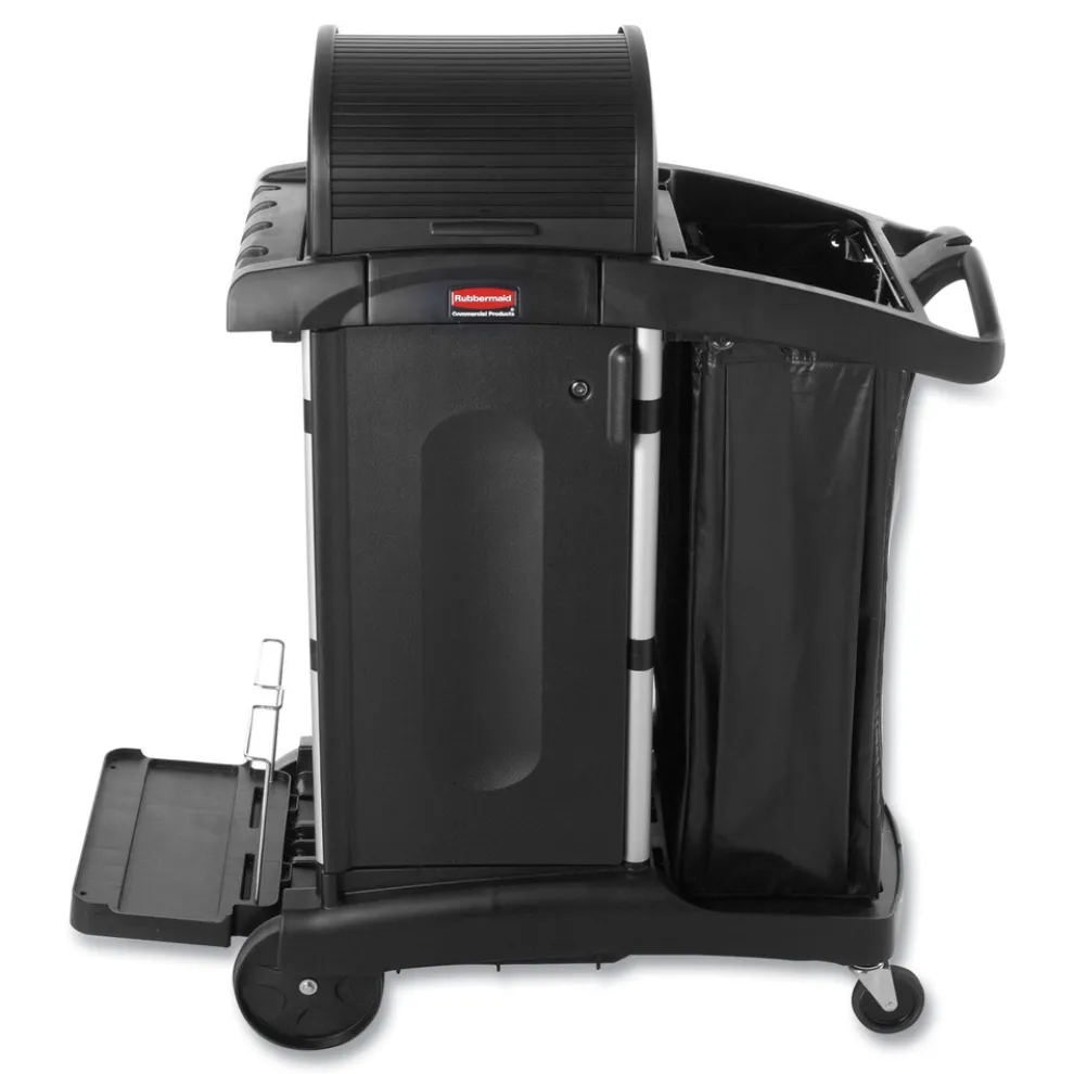 Rubbermaid Commercial High-Security Healthcare Cleaning Cart - Black