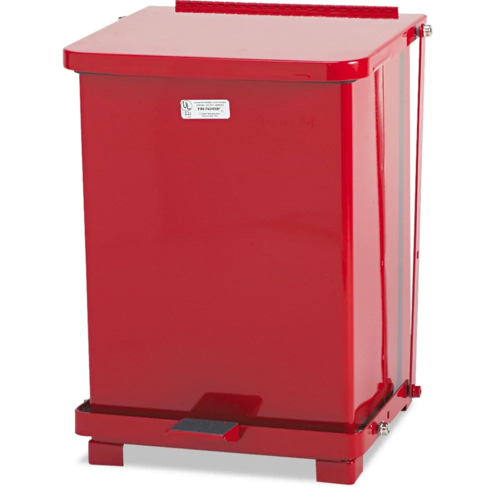 Rubbermaid Commercial 4 gal. Defenders Heavy-Duty Steel Step Can - Red