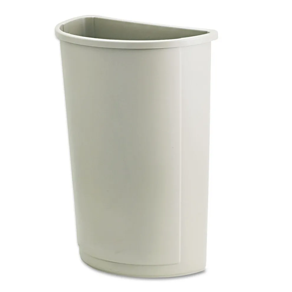 Rubbermaid Commercial Untouchable 21 gal Plastic Receptacle - Half-Round Beige