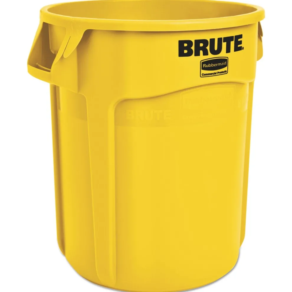 Rubbermaid Commercial 20 gal. Vented Round Plastic Brute Container - Yellow