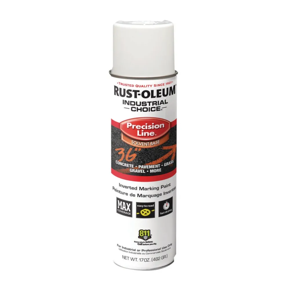 Rust-Oleum 17 oz. Aerosol Can Industrial Choice M1600 System Solvent-Based Precision Line Marking Paint - Flat White (12/Carton)