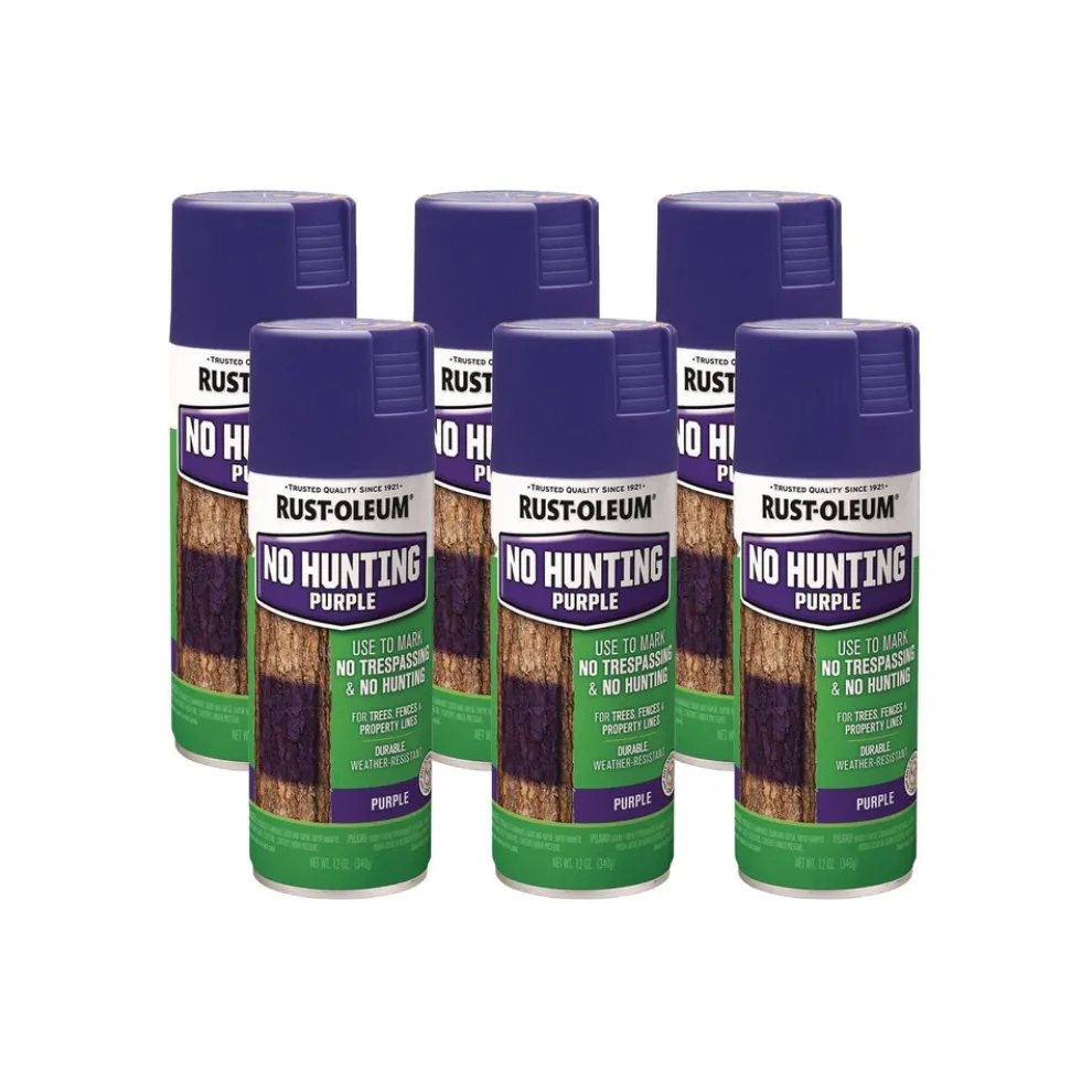 Rust-Oleum 12 oz. Aerosol Can Specialty No Hunting Spray Paint - Flat Purple (6/Carton)