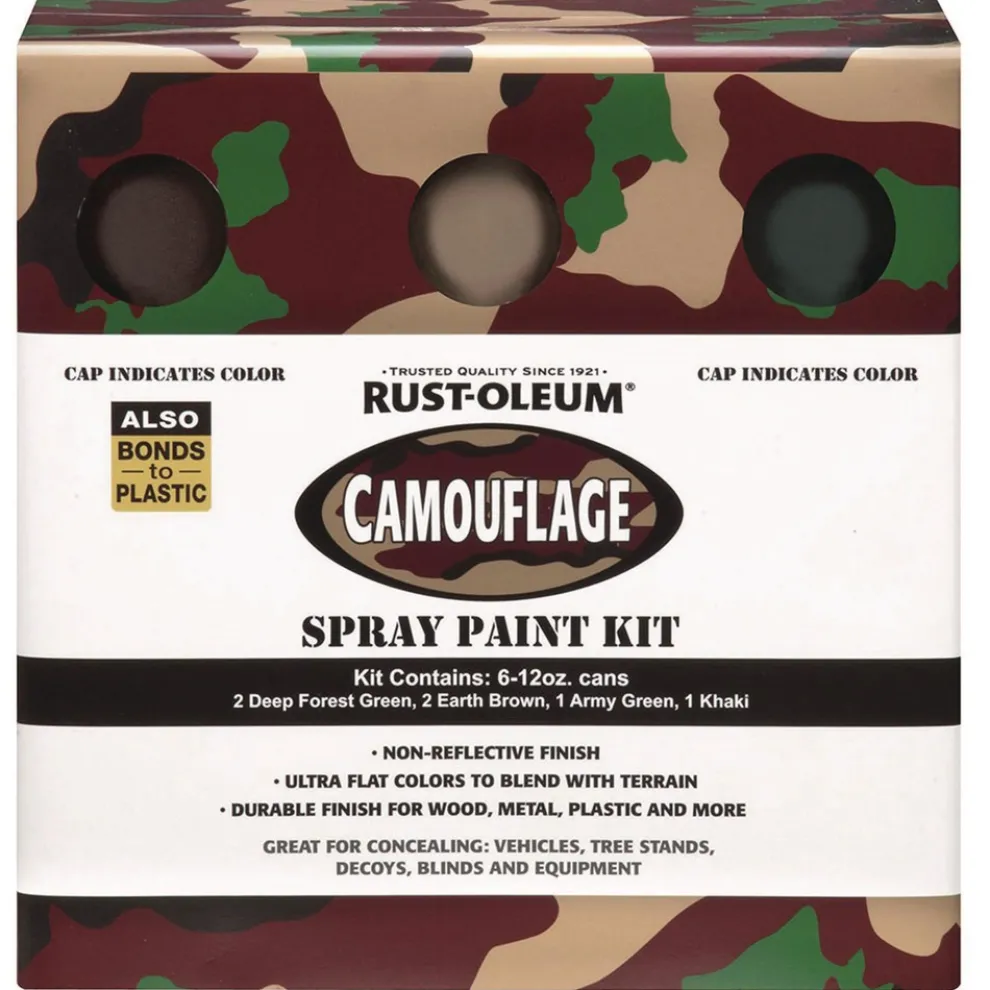 Rust-Oleum 12 oz. Aerosol Can Camouflage 2X Ultra Cover Spray Paint Kit - Assorted Colors (6/Carton)