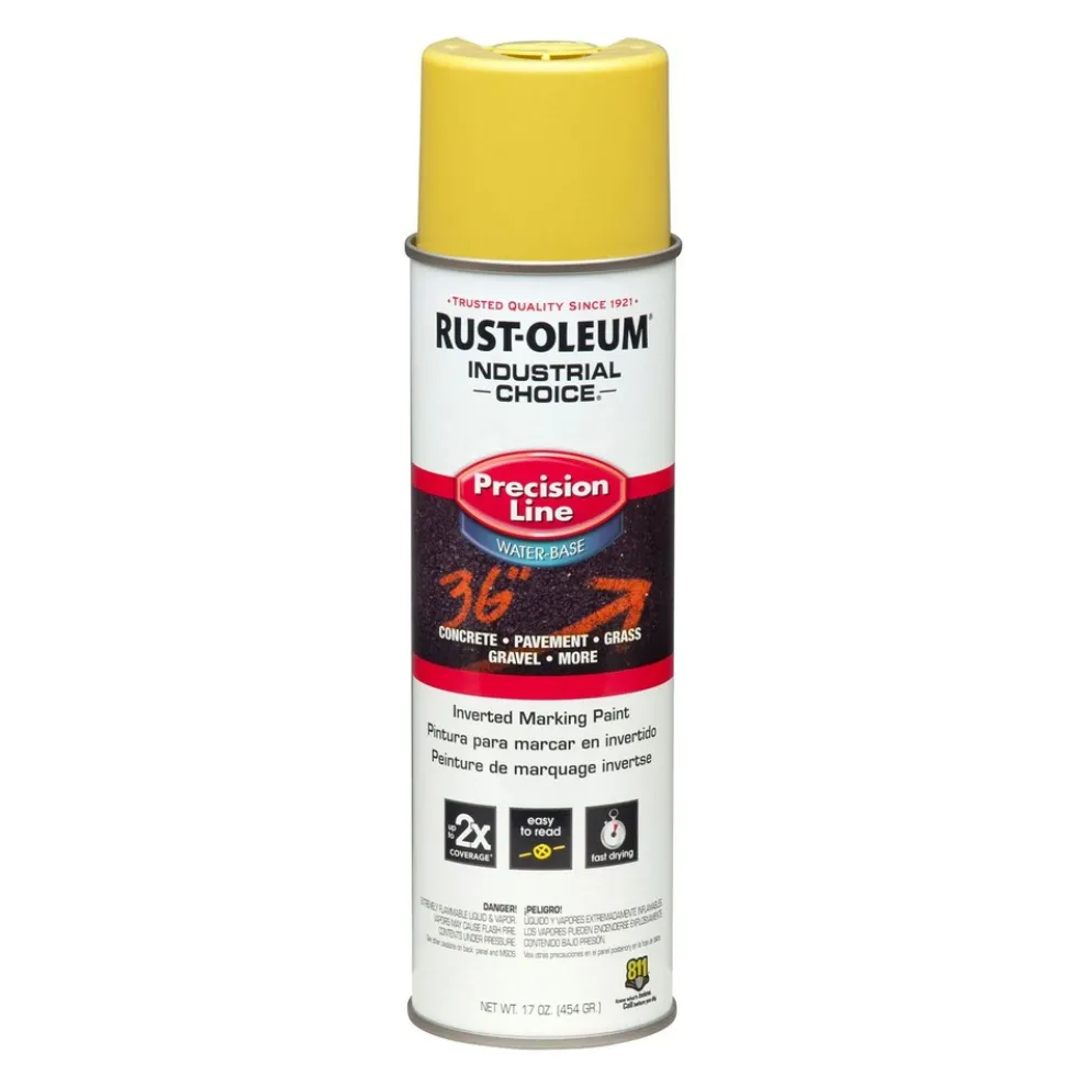 Rust-Oleum 17 oz. Aerosol Can Industrial Choice Precision Line Marking Paint - Flat High-Visibility Yellow (12/Carton)