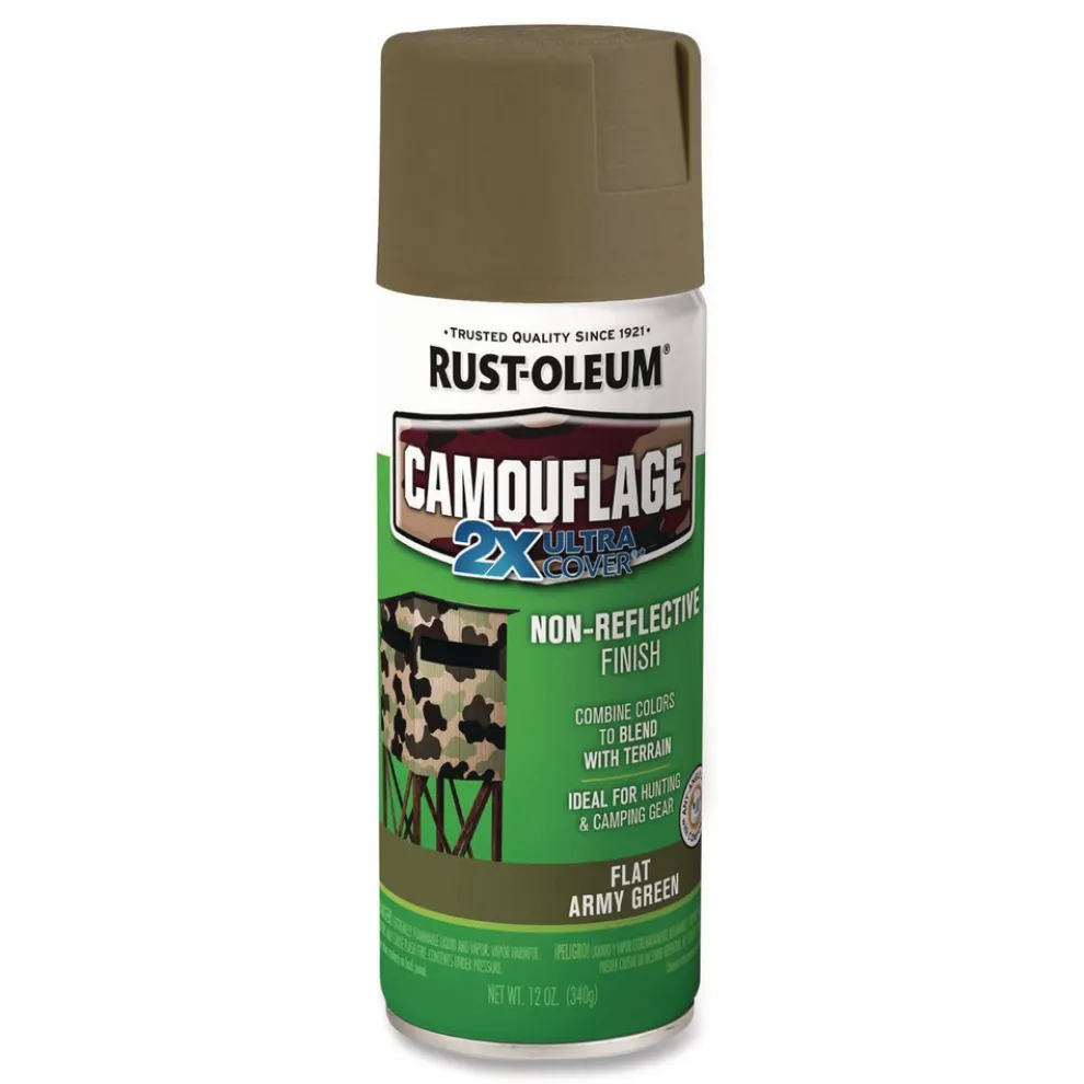 Rust-Oleum 12 oz. Aerosol Can Camouflage Spray Paint - Flat Army Green