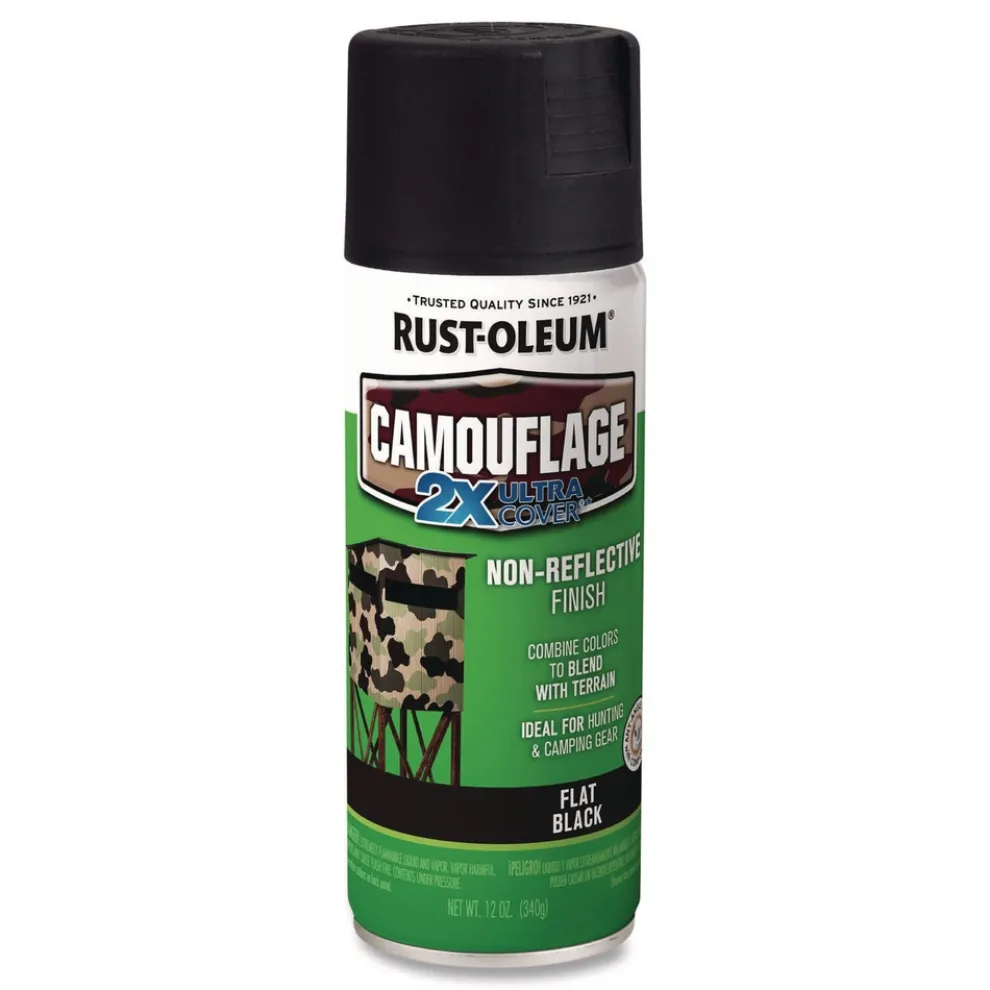 Rust-Oleum 12 oz. Aerosol Can Camouflage Spray Paint - Flat Black