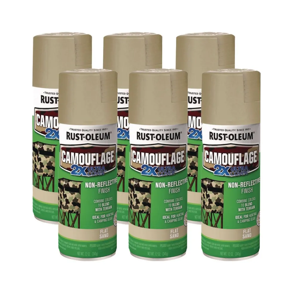 Rust-Oleum 12 oz. Aerosol Can Camouflage Spray Paint - Flat Sand (6/Carton)