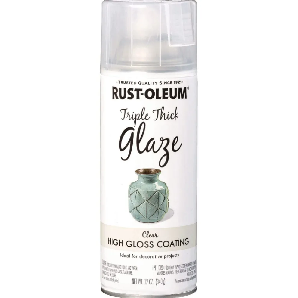 Rust-Oleum Specialty Triple Thick Glaze Spray Paint, High Gloss Clear, 12 oz Aerosol Can, 6/Carton