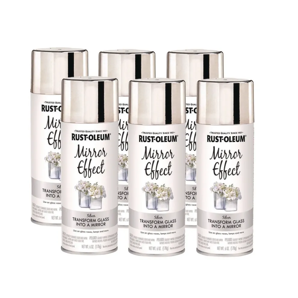 Rust-Oleum Specialty Mirror Effect Spray Paint, High Gloss Mirror, 6 oz Aerosol Can, 6/Carton