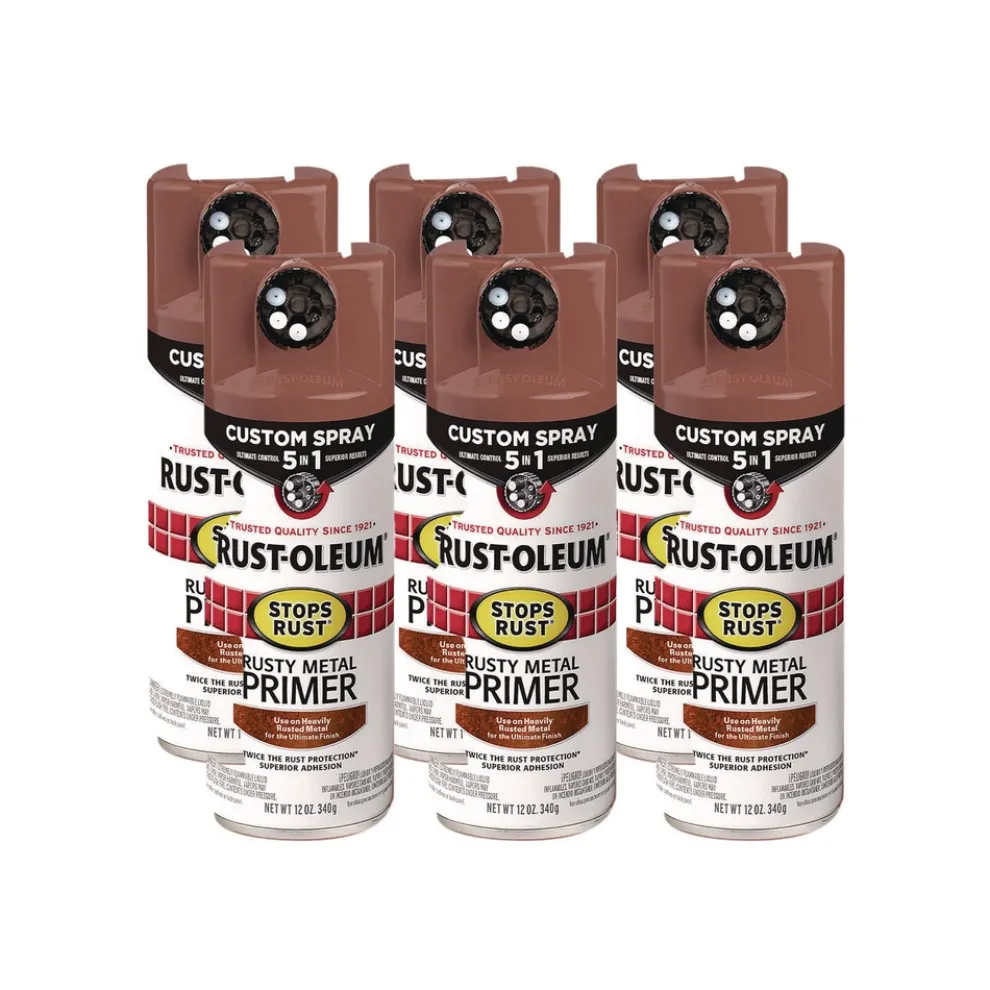 Rust-Oleum Stops Rust 5-in-1 Spray Paint, Rusty Metal, 12 oz Aerosol Can, 6/Carton