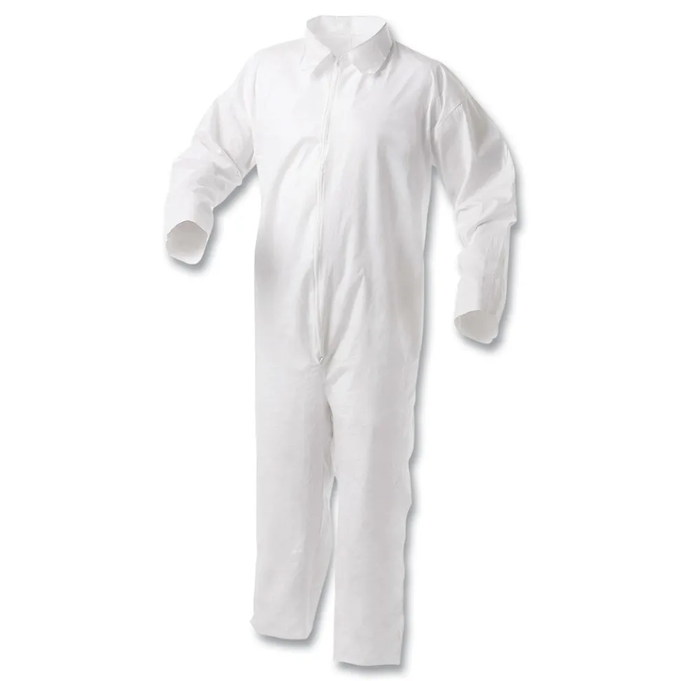 Ansell A35 Liquid And Particle Protection Coveralls, Zipper Front, 2x-Large, White, 25/carton