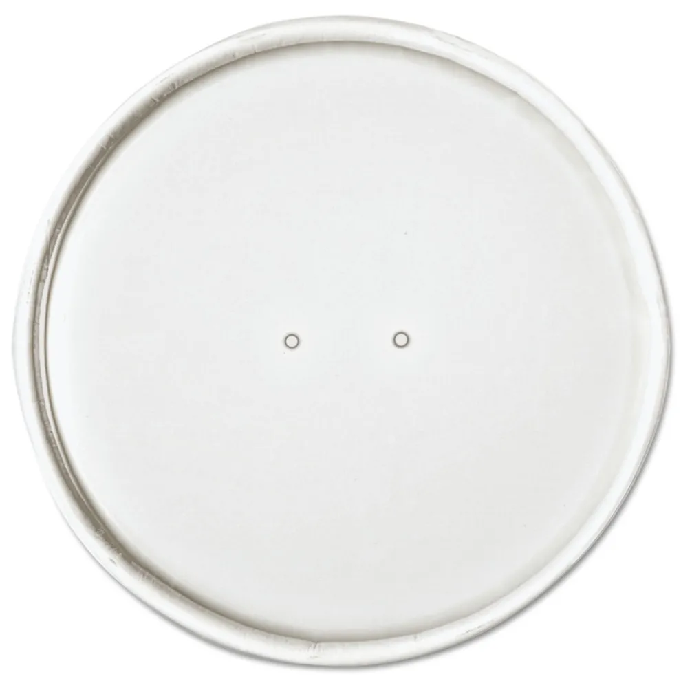 SOLO 3.9 in. Diameter x 0.9 in. h Vented Paper Lids for Food Containers, For 16 oz Containers - White (25/Bag, 20 Bags/Carton)