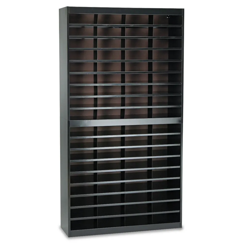 Safco 37.5 in. x 12.75 in. x 71 72 in. Compartments Steel/Fiberboard E-Z Stor Sorter - Black