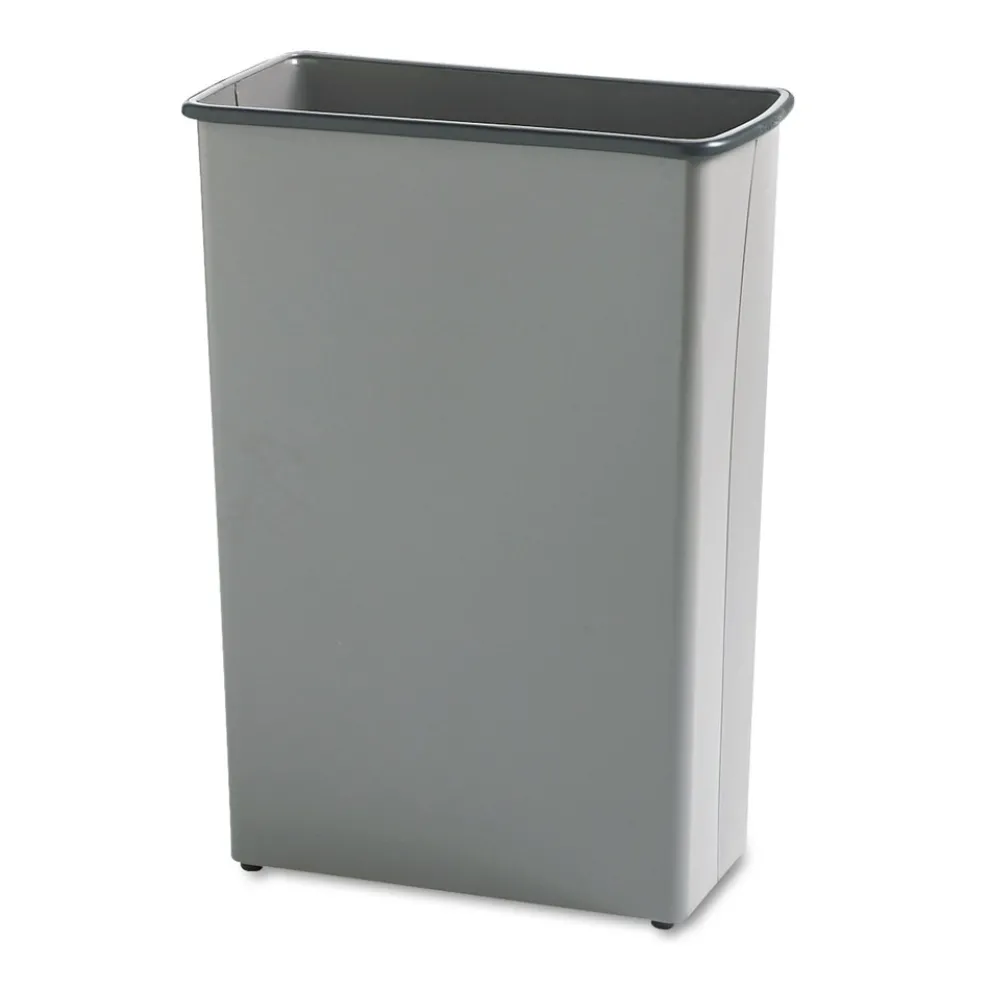 Safco 88 Quart Steel Square and Rectangular Wastebasket - Charcoal