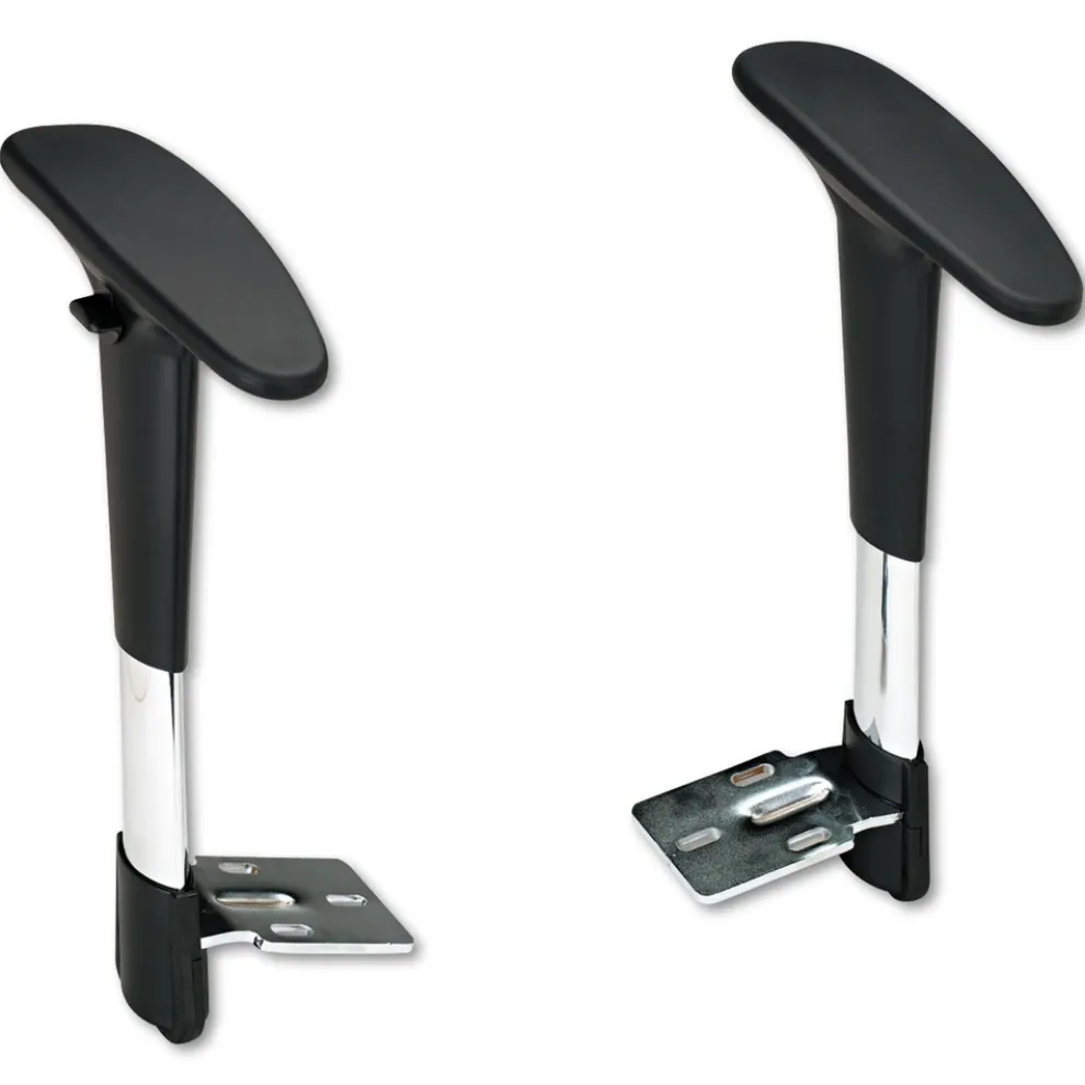 Safco Adjustable T-Pad Arms for Metro Series Extended-Height Chairs - Black/Chrome (1 Pair)