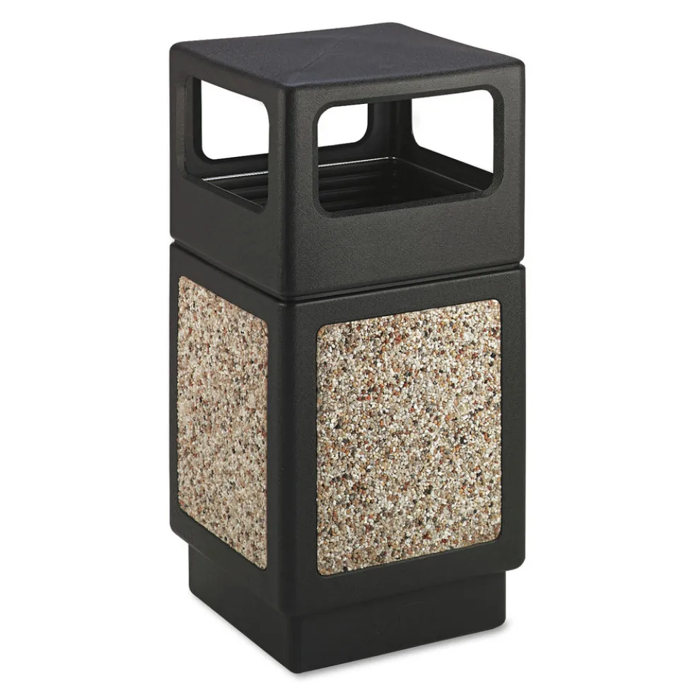 Safco Canmeleon 38-Gallon Side-Open Aggregate Panel Receptacles - Black