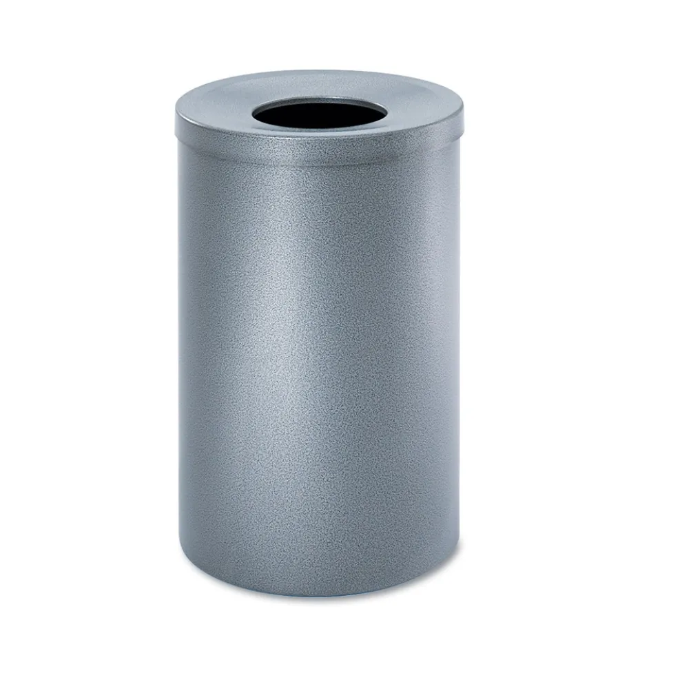 Safco 35-Gallon Open-Top Steel Waste Receptacle - Black Speckle